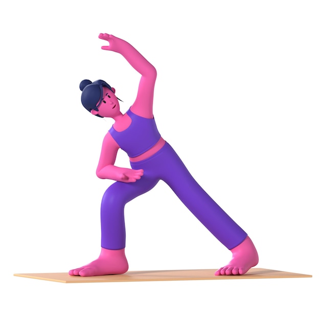 Yoga-Mädchen mit verlängertem Seitenwinkel-Pose Wellness