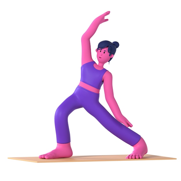 Yoga-Mädchen umgekehrte Krieger-Pose Wellness