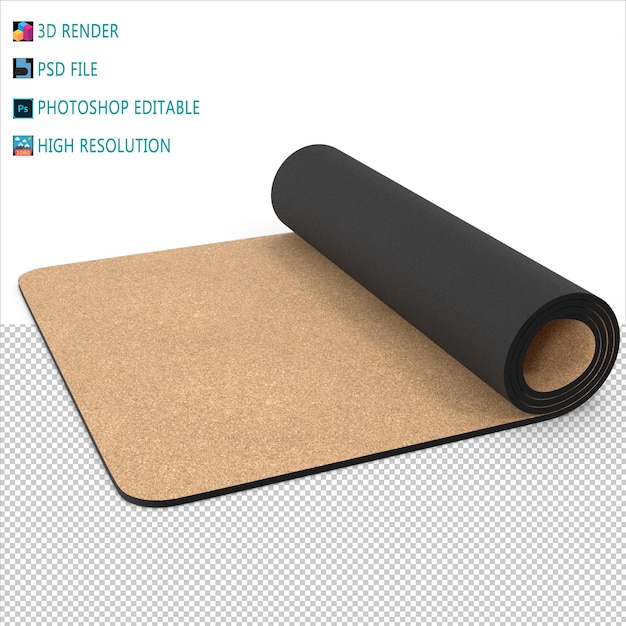 Yoga mat 3d modeling psd (en inglés)