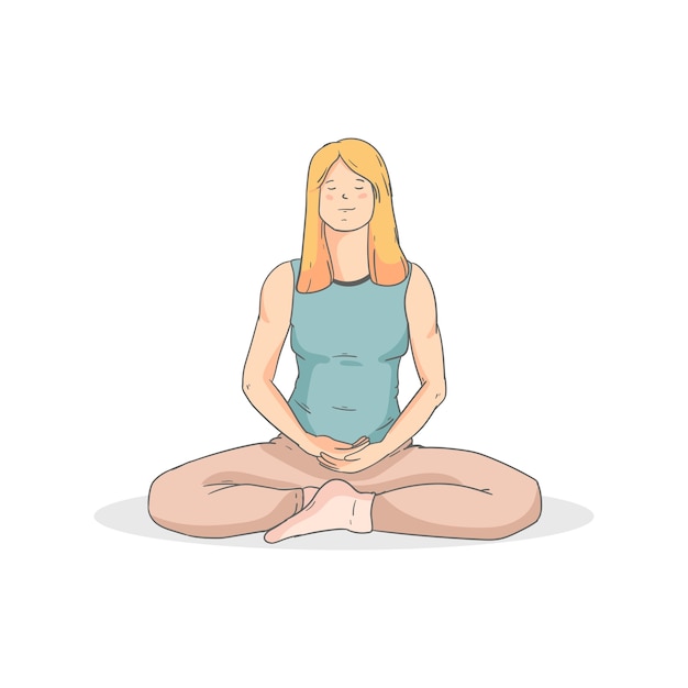 Yoga-Pose und Meditation isoliert