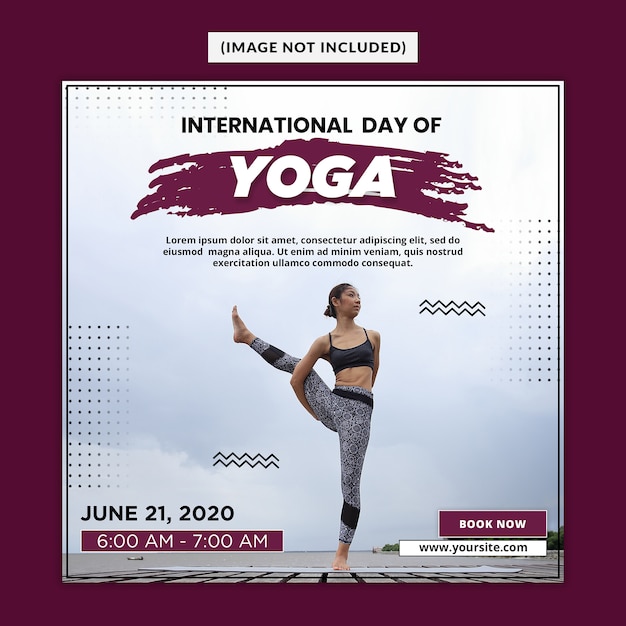 Yoga social media post template psd