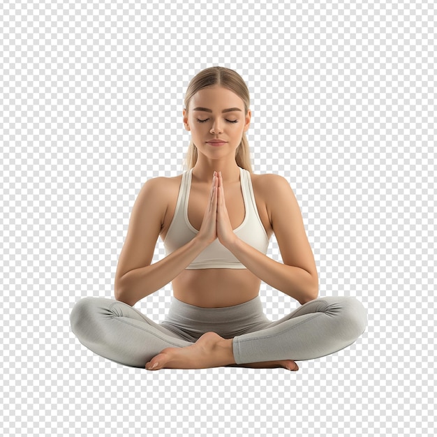 Yoga sport donna adulta isolata sfondo trasparente