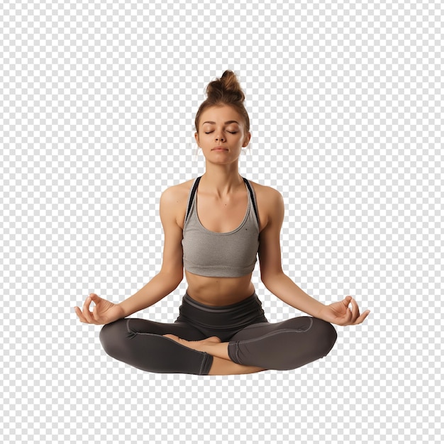 Yoga, Sport, Erwachsene, Frau, isoliert, durchsichtiger Hintergrund