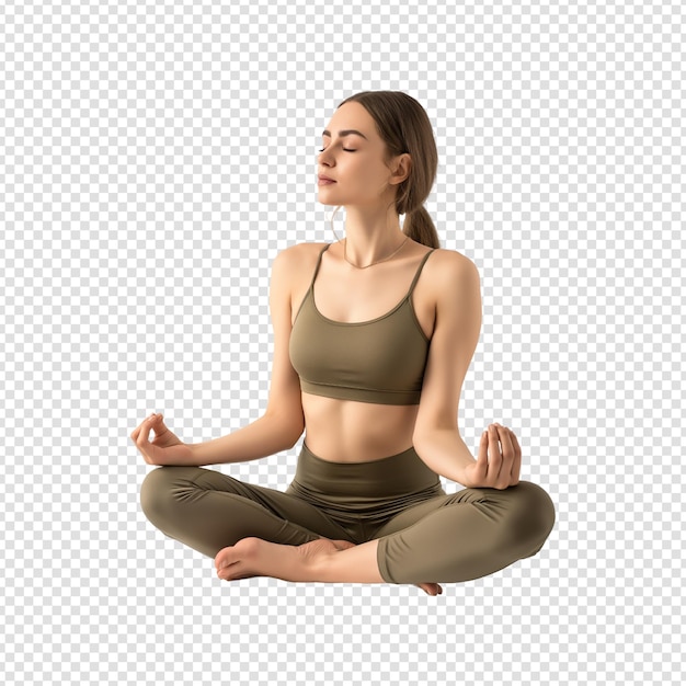 Yoga, Sport, Erwachsene, Frau, isoliert, durchsichtiger Hintergrund