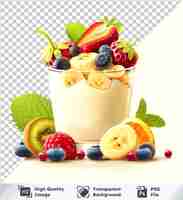PSD yogur de imagen psd transparente con frutas aisladas sobre un fondo transparente