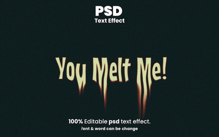PSD you melt me - efecto de texto psd editable