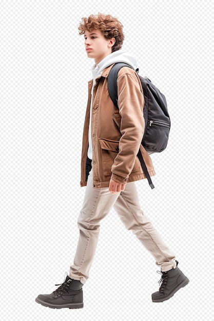 PSD young adult man smiling and carrying bag related tags