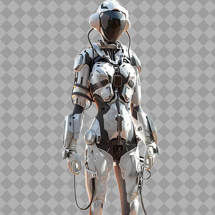 PSD young girl mutant with slender form genetic mutations superh isolated 3d character illustration