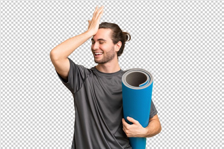 PSD young hands man over isolated background