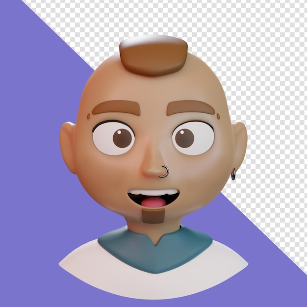 Young man 3d cartoon avatar portrait