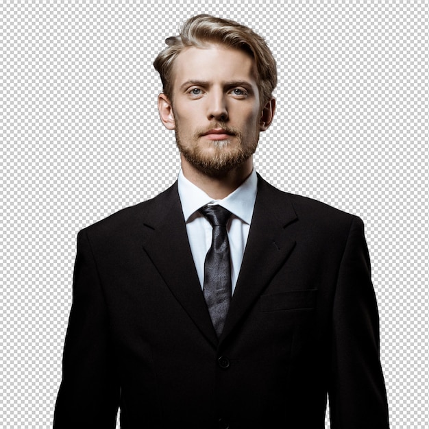 Young successful businessman looking at camera