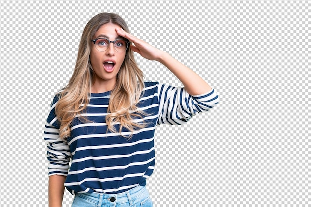 young uruguayan woman over isolated background has realized something and intending the solution