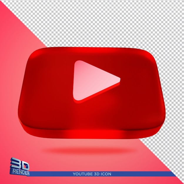 Youtube 3d Rendering icona isolato