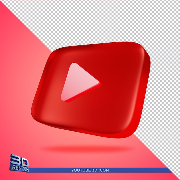 Youtube 3d Rendering icona isolato