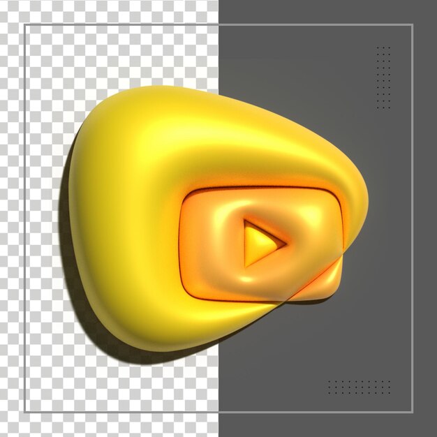 YouTube 3d Rendering Social Media Icono brillante colorido para composición Psd