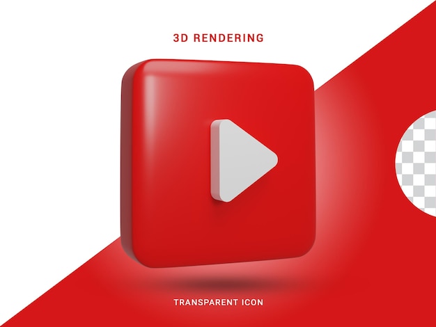 Youtube 3D Social Media Rendering Symbol für die Komposition
