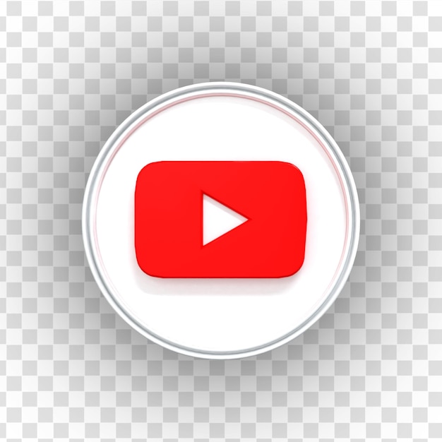 YouTube 3d Social Media-Symbol Bunte glänzende 3D-Symbol-Konzept 3D-Rendering für die Komposition