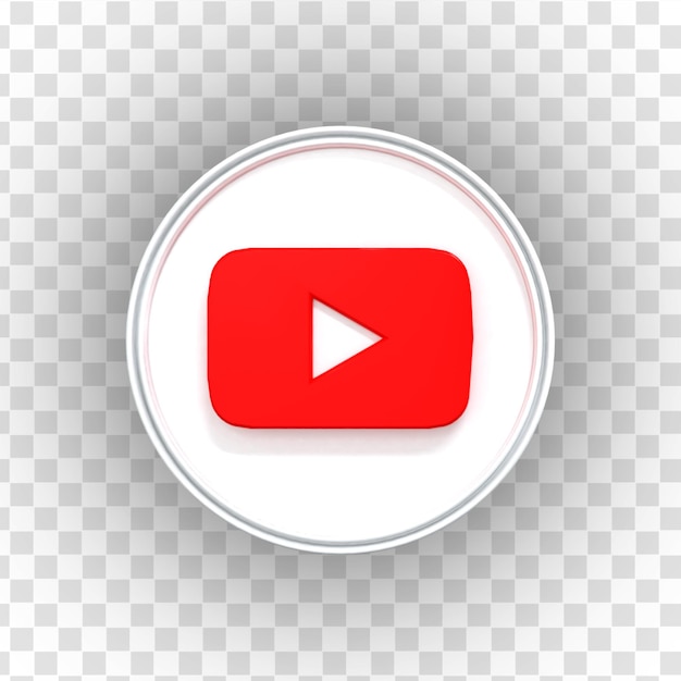 PSD youtube 3d social media-symbol bunte glänzende 3d-symbol-konzept 3d-rendering für die komposition