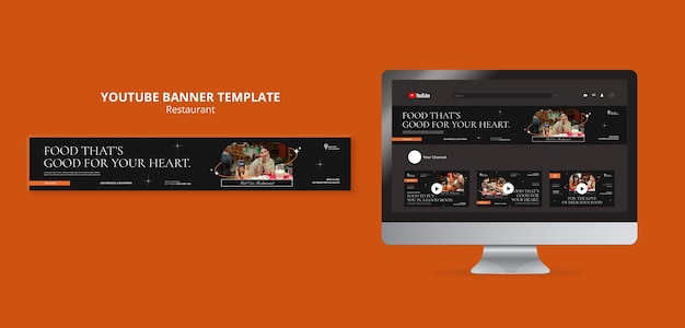 YouTube-Banner eines köstlichen Restaurants