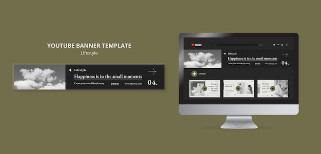 PSD youtube-banner für flache design-lebensstil