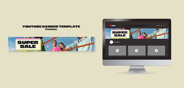 YouTube-Banner-Vorlage für die Modekollektion
