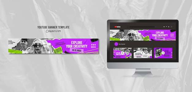 YouTube-Banner-Vorlage für Kreativität