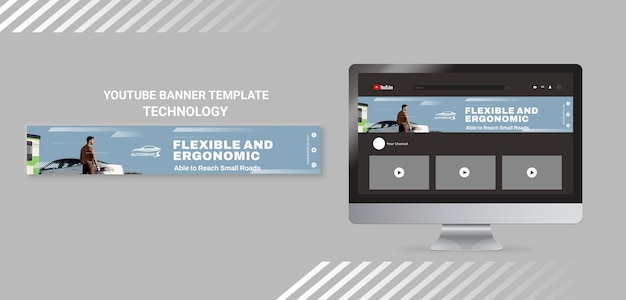 Youtube-bannervorlage für eco-technologie