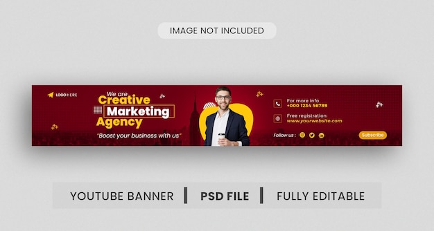 YouTube-Bannervorlage für Firmenkundengeschäft und digitales Marketing