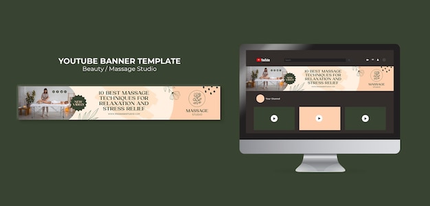 PSD youtube-bannervorlage für schönheit