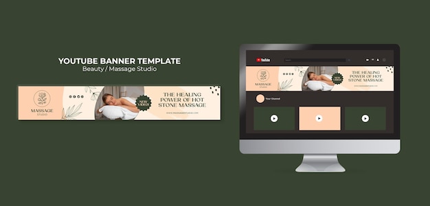 PSD youtube-bannervorlage für schönheit