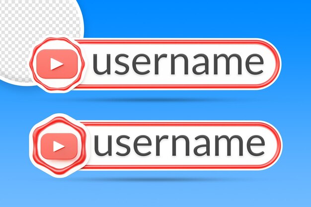 PSD youtube botón de banners del tercio inferior renderizado aislado