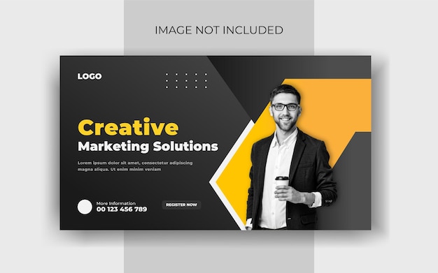 YouTube business miniature design et promotion de la couverture modèle de bannière web de forme géométrique