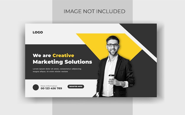 YouTube business miniature design et promotion de la couverture modèle de bannière web de forme géométrique