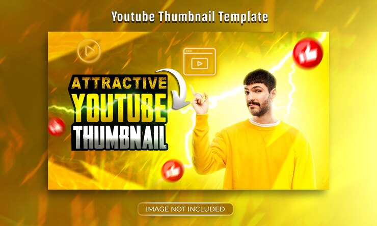Youtube channel thumbnail and web banner design with glow effect Premium PSD