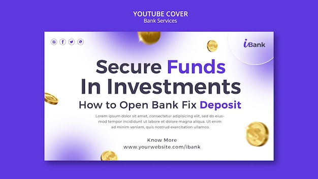 PSD youtube-cover-vorlage für bankdienstleistungen