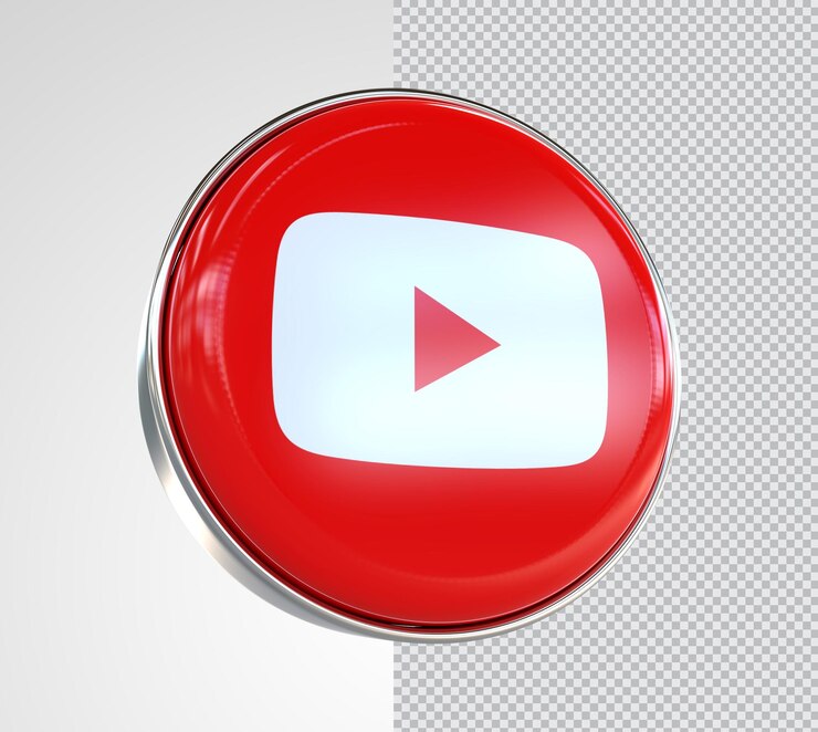 youtube icona rendering 3d