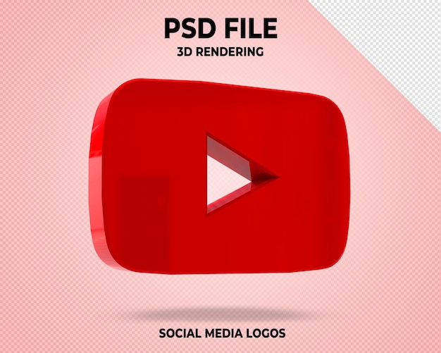 Youtube Icône 3D Médias Sociaux