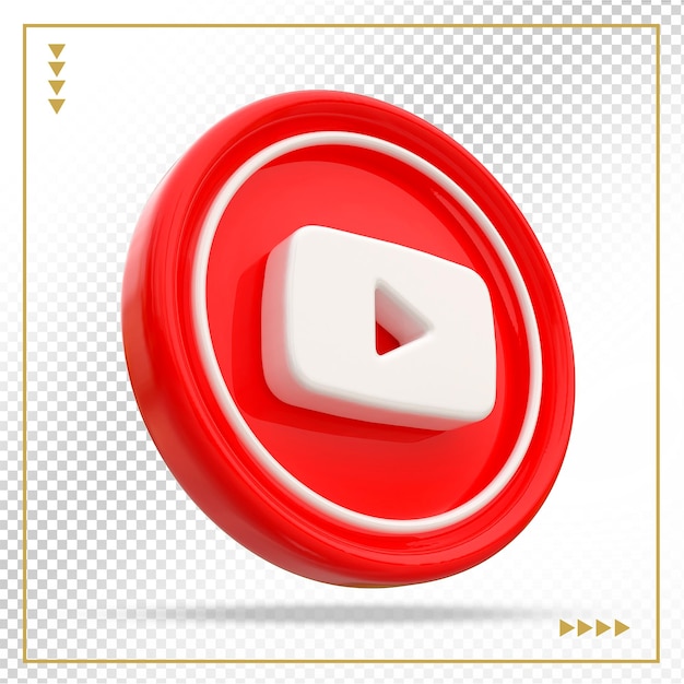 Youtube Icône Médias Sociaux 3d