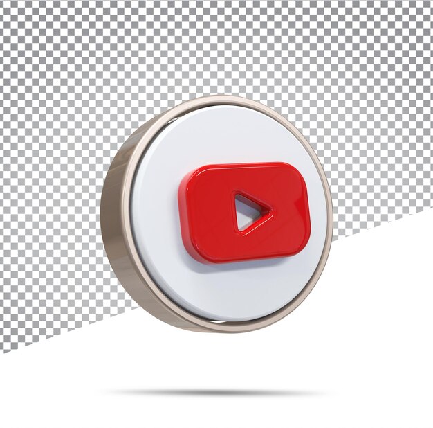 youtube, icono, 3d