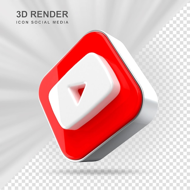 Youtube icono redes sociales 3d