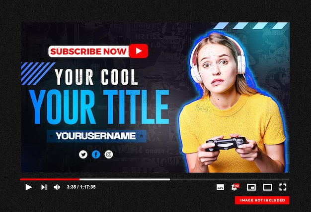 YouTube-Kanal-Thumbnail und Web-Banner-Vorlage