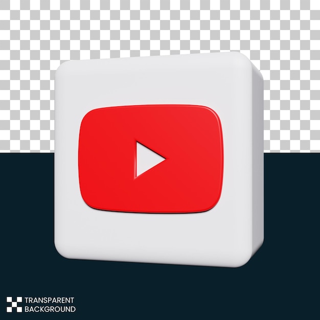 Youtube logo 3d render redes sociales