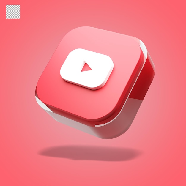 Youtube logo 3d-rendering isoliert