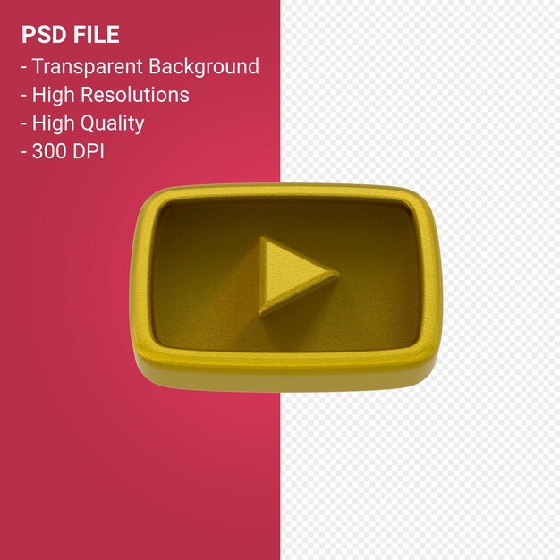 Youtube-logo 3d-rendering isoliert