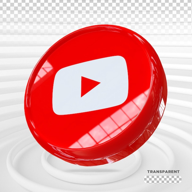 Youtube logo sosial media 3D Render