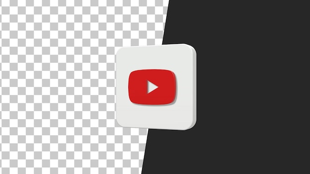 Youtube-Logo-Symbol 3d quadratisch grau.