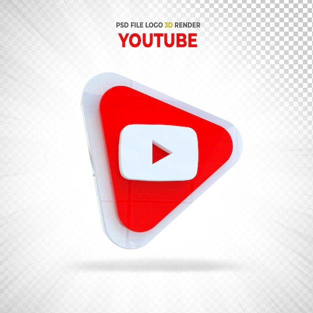 Youtube Médias Sociaux Logo Style 3d Render
