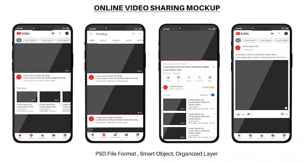 Youtube online-video-sharing-modell auf dem smartphone