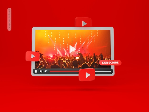 PSD youtube-player-modell 3d-rendering
