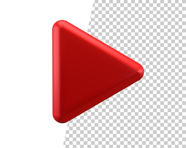 YouTube-Player-Schaltflächensymbol 3D-Rendering